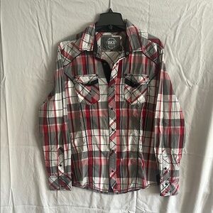 BKE Red and Gray Checkered Shirt